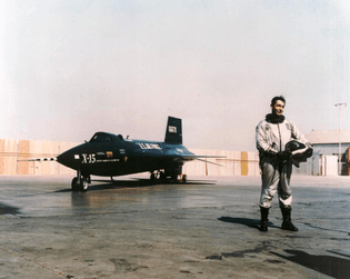Test Pilot Scott Crossfield with the X-15
