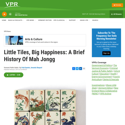 Little Tiles, Big Happiness: A Brief History Of Mah Jongg