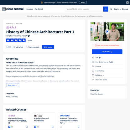 Free Online Course: History of Chinese Architecture: Part 1 from edX | Class Central