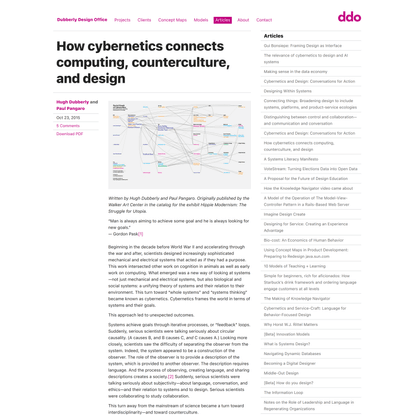 How cybernetics connects computing, counterculture, and design