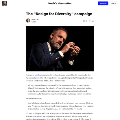 The “Resign for Diversity” campaign