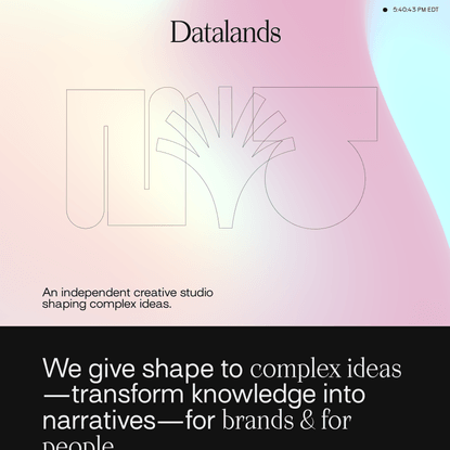 Datalands — Art, Data, Design