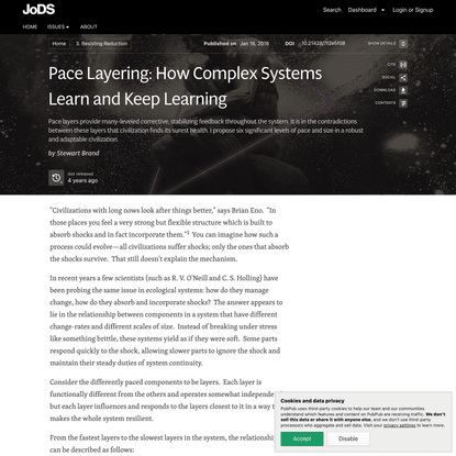 Pace Layering: How Complex Systems Learn and Keep Learning · Journal of Design and Science