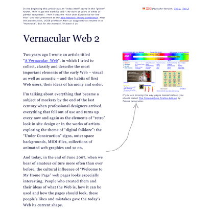 Olia Lialina: Vernacular Web 2