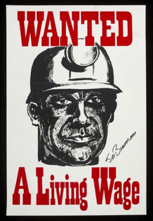 Wanted. A Living Wage  Poster 1972-1973 by Jim Brennan 