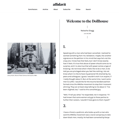 Welcome to the Dollhouse | Affidavit | Natasha Stagg