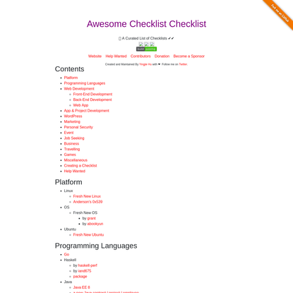 Awesome Checklist Checklist
