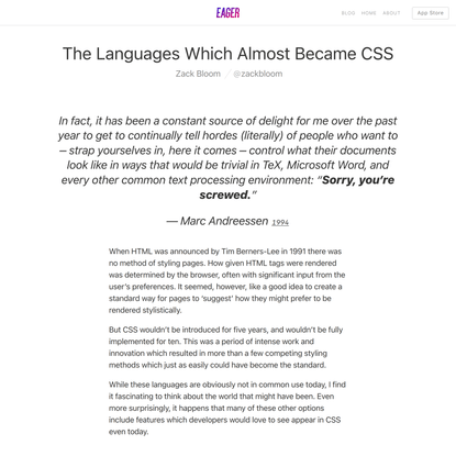 The Languages Which Almost Became CSS - Eager Blog
