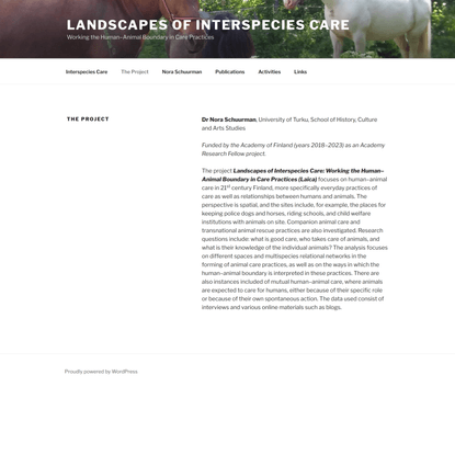 The Project – Landscapes of Interspecies Care