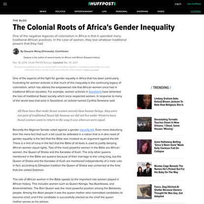 The Colonial Roots of Africa’s Gender Inequality