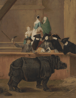  Exhibition of a Rhinoceros at Venice (c. 1751) – Pietro Longhi