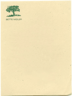 Bette Midler's letterhead