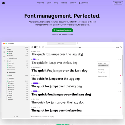 FontBase — a Free, Beautiful, and Fast Font Manager