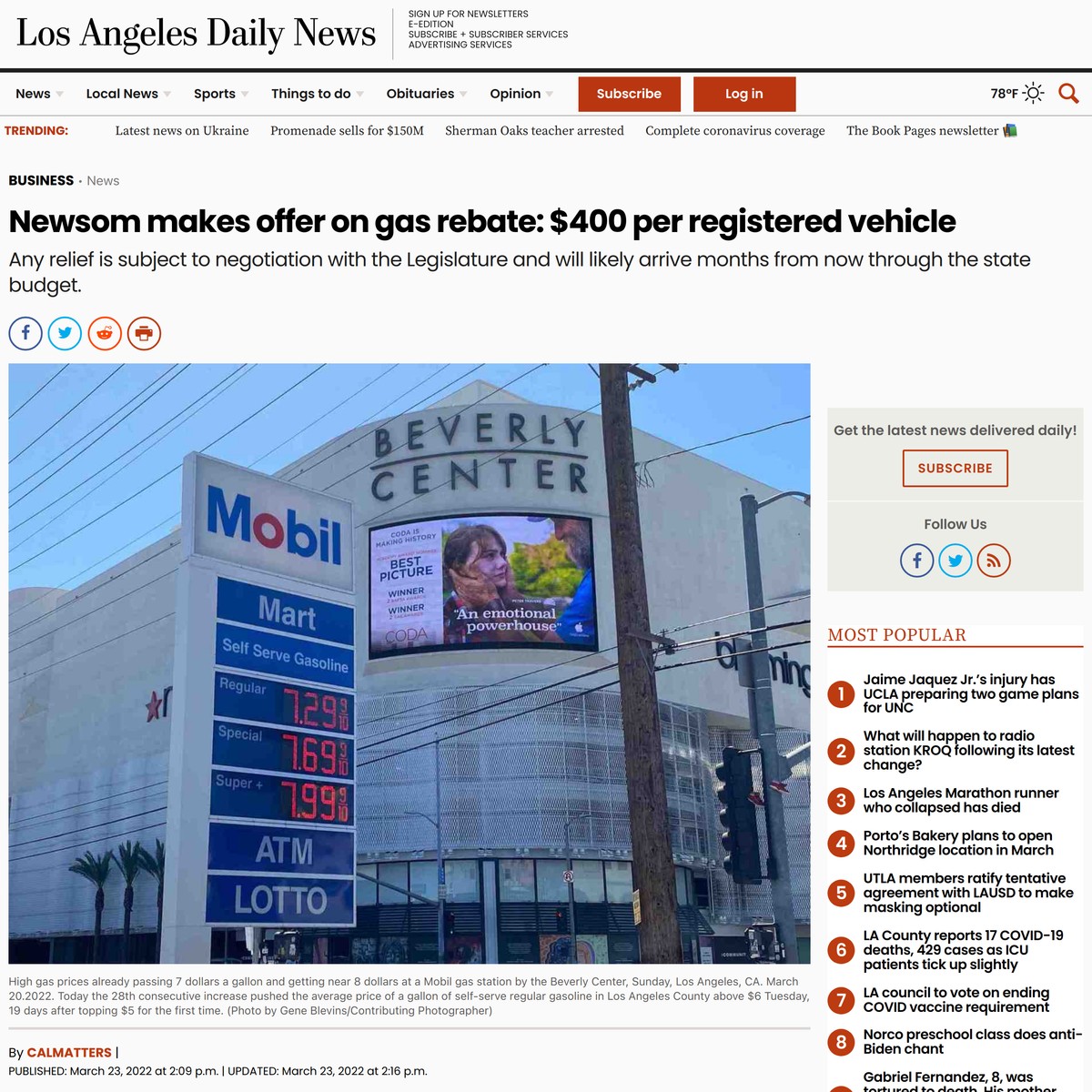 Newsom Makes Offer On Gas Rebate 400 Per Registered Vehicle Are na