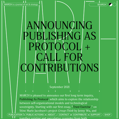 Announcing Publishing As Protocol + Call for Contributions