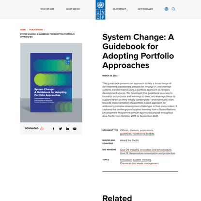 System Change: A Guidebook for Adopting Portfolio Approaches | United Nations Development Programme