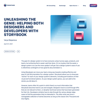Unleashing the Genie: Helping both designers and developers with Storybook