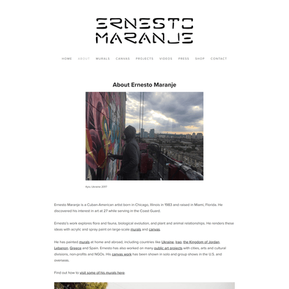 About Ernesto Maranje, Muralist &amp; Street Artist — Ernesto Maranje