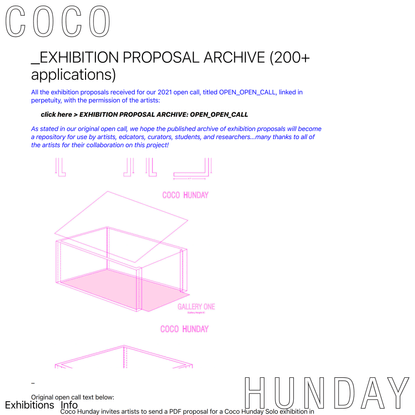 _EXHIBITION PROPOSAL ARCHIVE (200+ applications) – Coco Hunday
