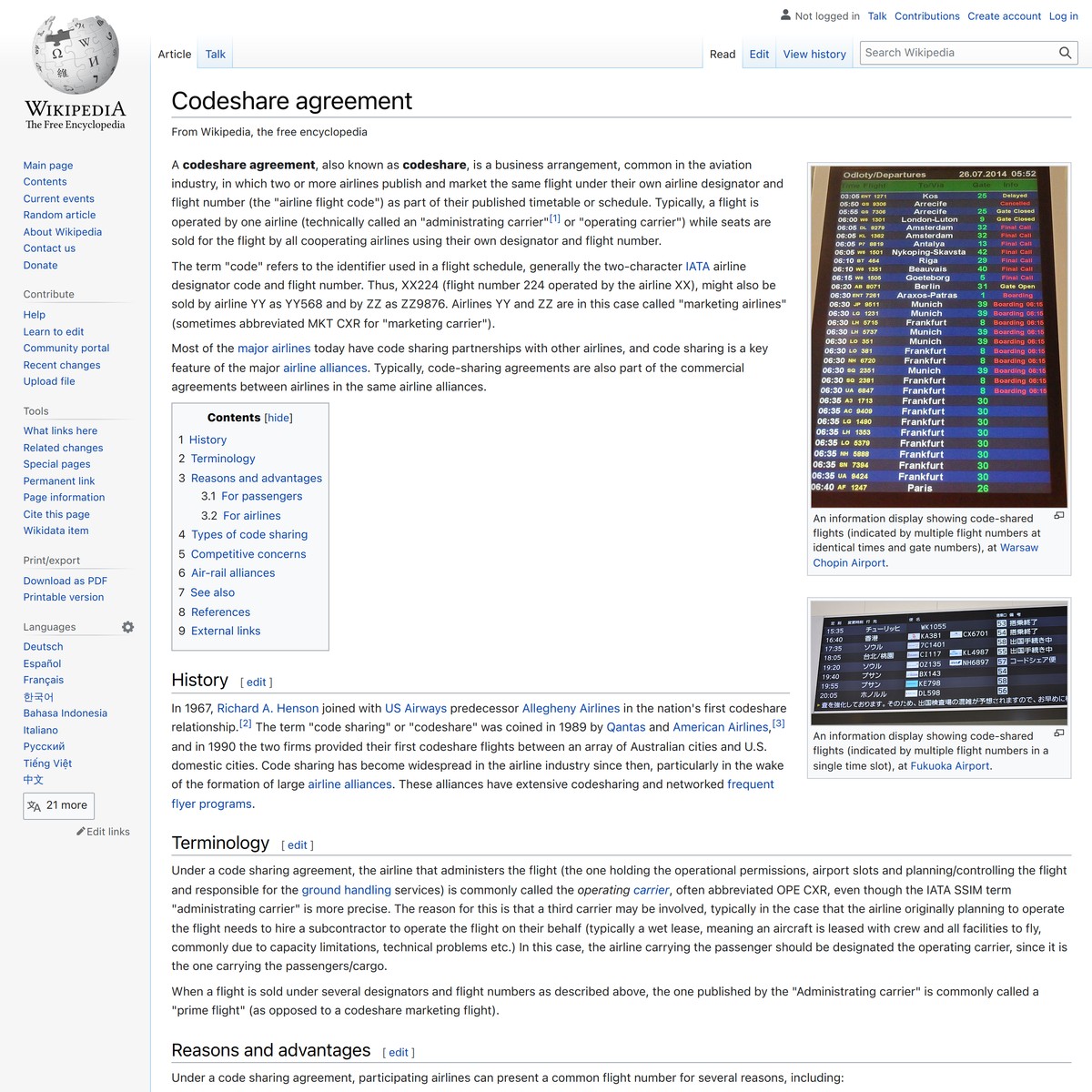 Codeshare Agreement - Wikipedia — Are.na