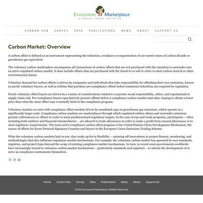 Carbon Market: Overview - Ecosystem Marketplace
