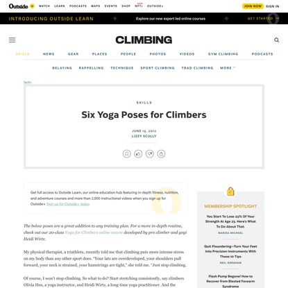 Six Yoga Poses for Climbers