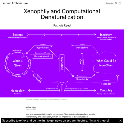 Xenophily and Computational Denaturalization - Architecture - e-flux