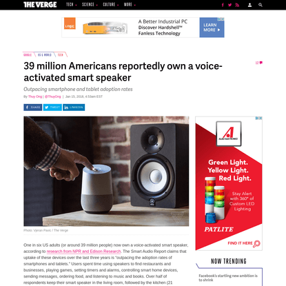 39 million Americans reportedly own a voice-activated smart speaker