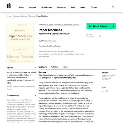 Paper Machines | The MIT Press