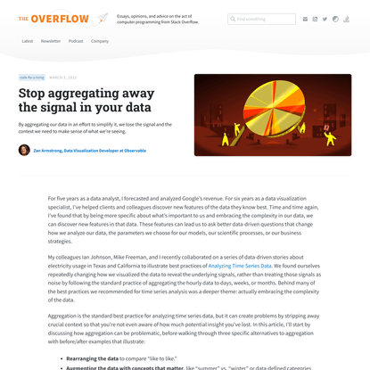 Stop aggregating away the signal in your data