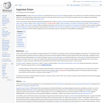 Hypertext fiction - Wikipedia