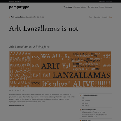 PampaType Font Foundry | Arlt Lanzallamas