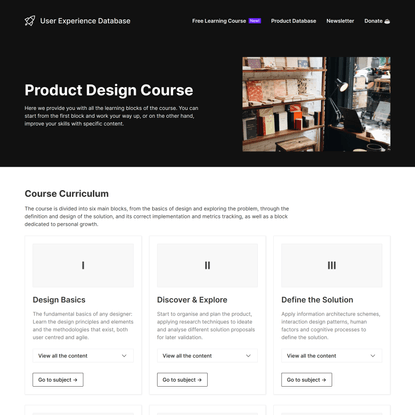 Free Product Design Course Curriculum