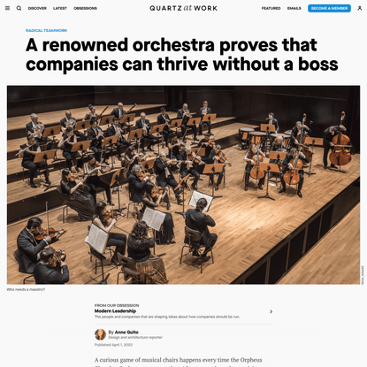 A renowned orchestra proves that companies can thrive without a boss
