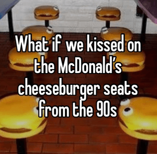 on the McDonald's cheeseburger seats from the 90s