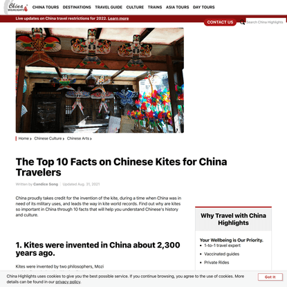 The Top 10 Facts on Chinese Kites for China Travelers