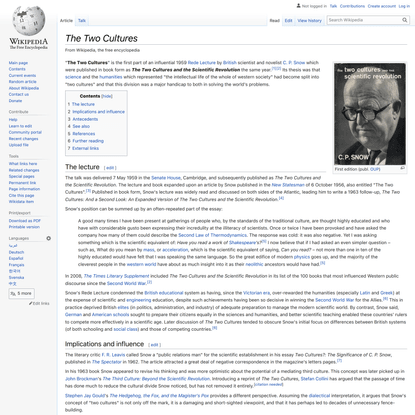 The Two Cultures - Wikipedia
