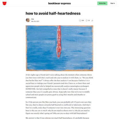 how to avoid half-heartedness