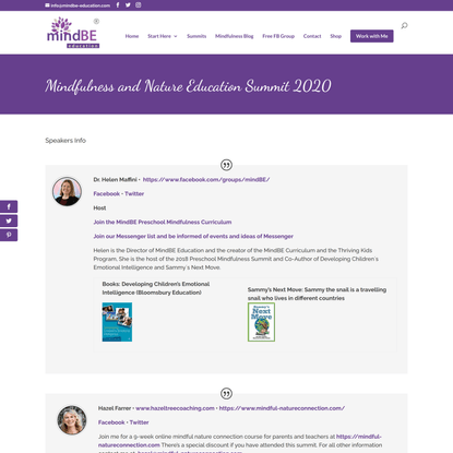 Mindfulness and Nature Education Summit 2020 - MindBE Education
