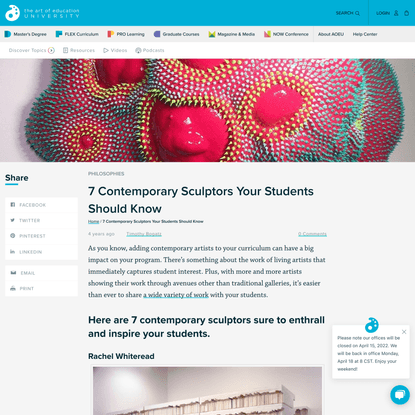 7 Contemporary Sculptors Your Students Should Know - The Art of Education University