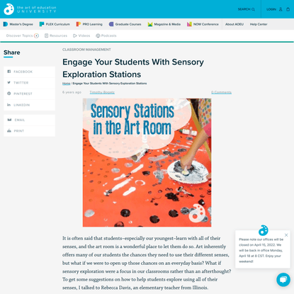 Engage Your Students With Sensory Exploration Stations - The Art of Education University