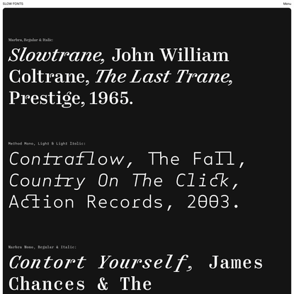 Slow Fonts
