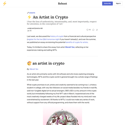 ⚡️ An Artist in Crypto