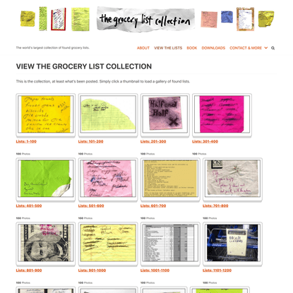 VIEW THE GROCERY LIST COLLECTION – grocerylists.org