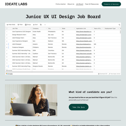 Junior UX/UI Designer Job Board — Ideate Labs LLC