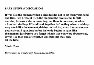 Part of Eve's Discussion - Marie Howe 