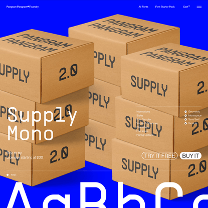 Supply Mono - A Graphic Monospace Font - Free to Try – Pangram Pangram Foundry