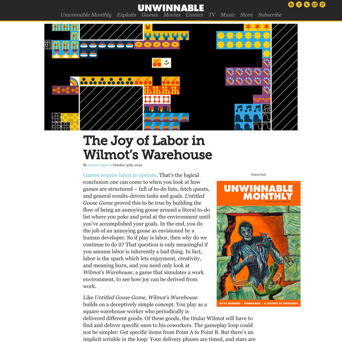 The Joy of Labor in Wilmot’s Warehouse Unwinnable — Are.na