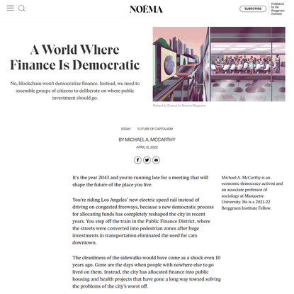 A World Where Finance Is Democratic | NOEMA