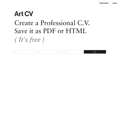 Art CV | Create a professional Artist C.V.